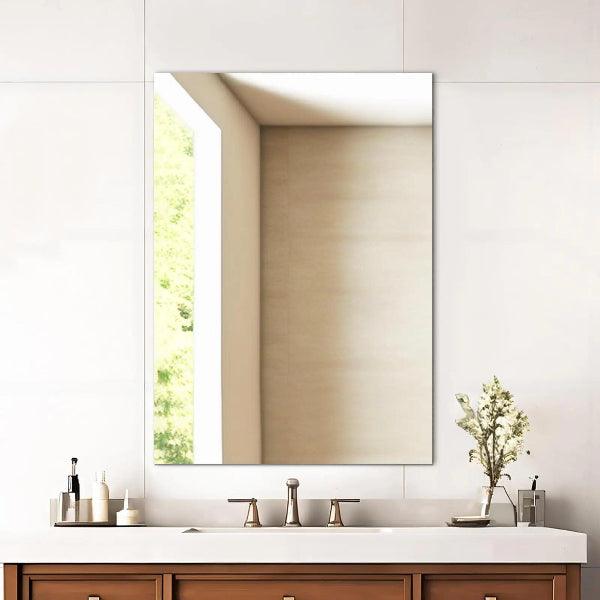 Frameless Mirror, Wall Mirror, Modern Rectangle Bathroom Mirrors for Wall with Polished Edge, Horizontally or Vertically,Shatterproof Mirror - MIRRORONS