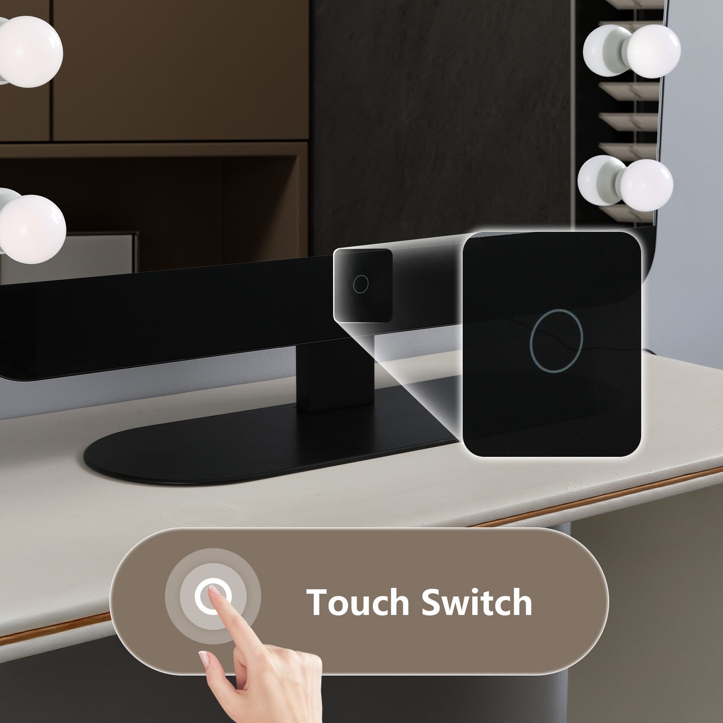 Vulpecula Hollywood Vanity Mirror with Lights, 12 Dimmable LED Bulbs,Aluminum LED Tabletop Mirror