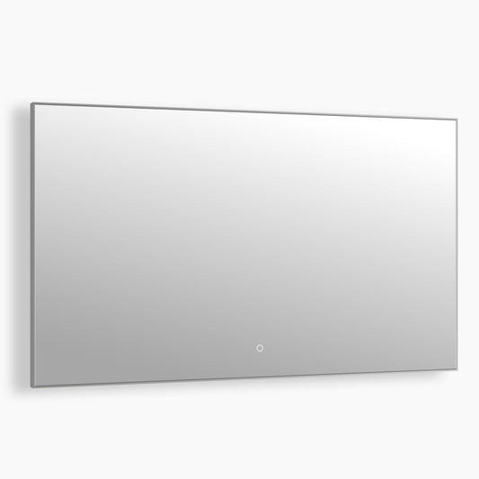 Isa Rectangular LED Bathroom Mirror, Acrylic Frame, Aluminum Profile, Tri-Color Adjustable, Stepless Dimming, Anti-Fog