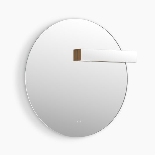 SILK Round LED Bathroom Mirror for Wall, Irregular LED Mirror with Anti-Fog, 3-Color Adjustal, Dimmable, backlit&frontlit, Explosion-Proof