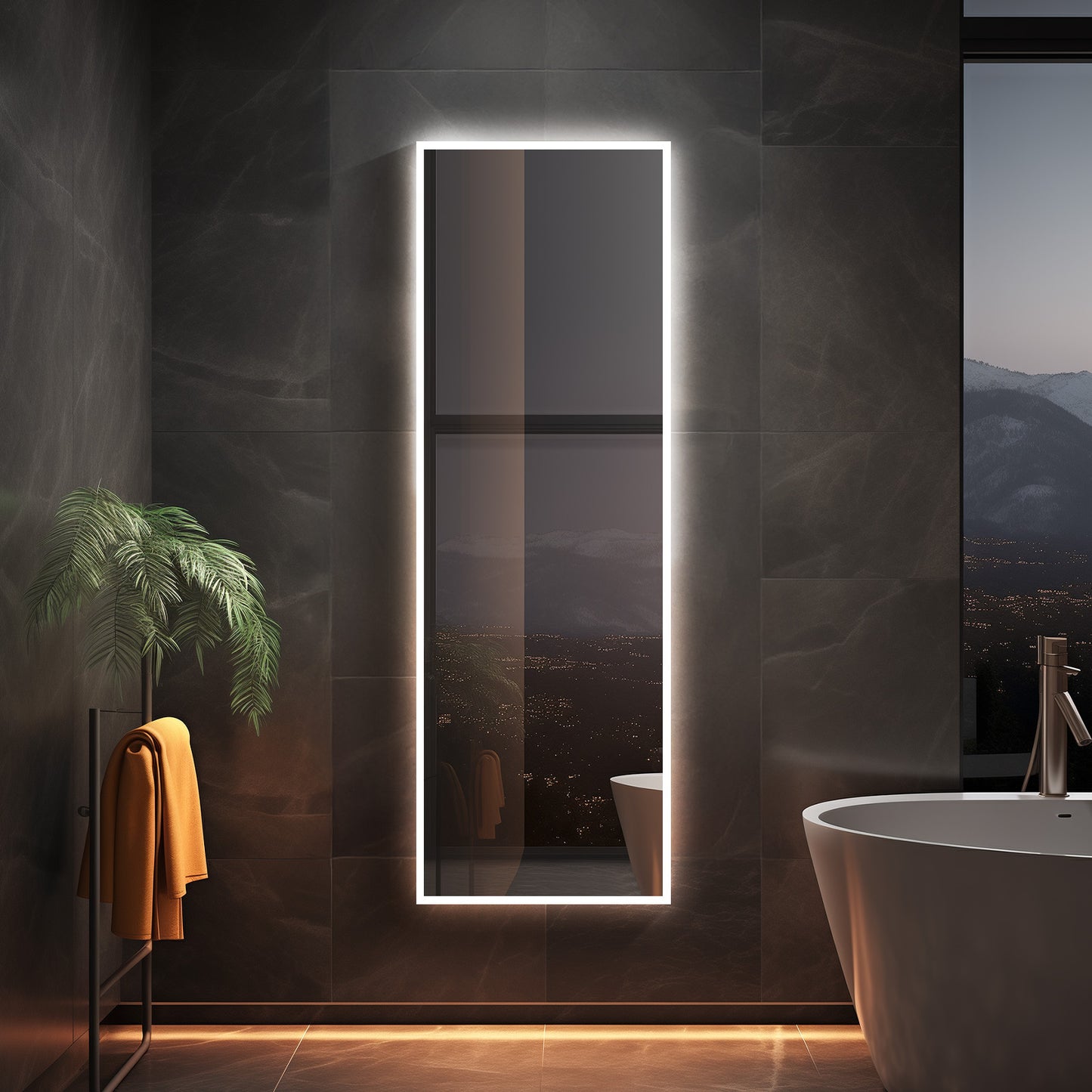 Mirrorons LED Lighted Bathroom Medicine Cabinet with IR Sensor Switch, Aluminum Hd Bathroom Mirror Cabinet Defogging Available, Matte White