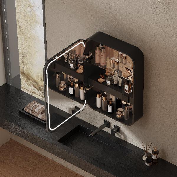 Mirrorons Custom Medicine Cabinet with LED Lights, Rectangle, Defogger, 3-Color Mode, Dimmer, Matte Black or Matte White