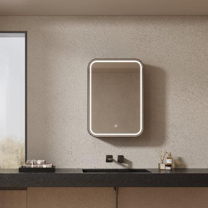 Mirrorons Custom Medicine Cabinet with LED Lights, Rectangle, Defogger, 3-Color Mode, Dimmer, Matte Black or Matte White