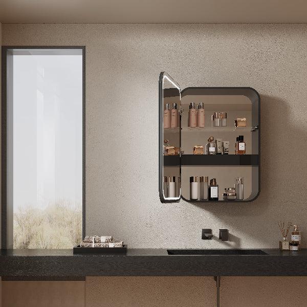 Mirrorons Custom Medicine Cabinet with LED Lights, Rectangle, Defogger, 3-Color Mode, Dimmer, Matte Black or Matte White