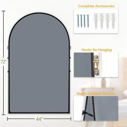 MELOMOIR Oversized Floor Mirror, Free Standing Leaning or Hanging, Suitable for Bedroom Living Room Home Gym Cloakroom, Thin Aluminum Frame, Tempered Glass, White - MIRRORONS