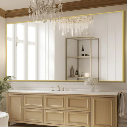 MELOMOIR Oversized Floor Mirror Freestanding, Full Length Mirror for Bedroom Living Room Dressing Room Gym Yoga Hair Salon, Gold Arched Mirror Full Length with Shatterproof Tempered Glass