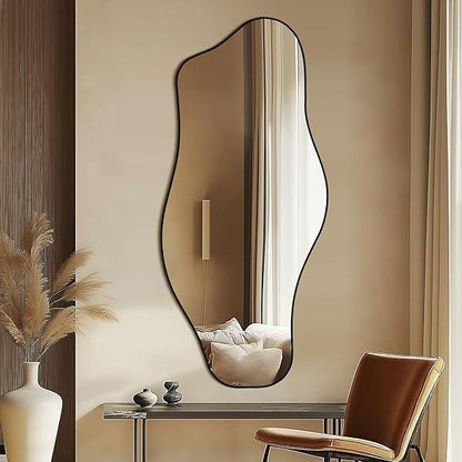 Mirrorons Irregular Wall Mirror, Black Asymmetrical Mirror Decorative Bathroom Mirror, Cloud Mirror, Modern Vanity Mirror, Shatterproof Black Mirror - MIRRORONS