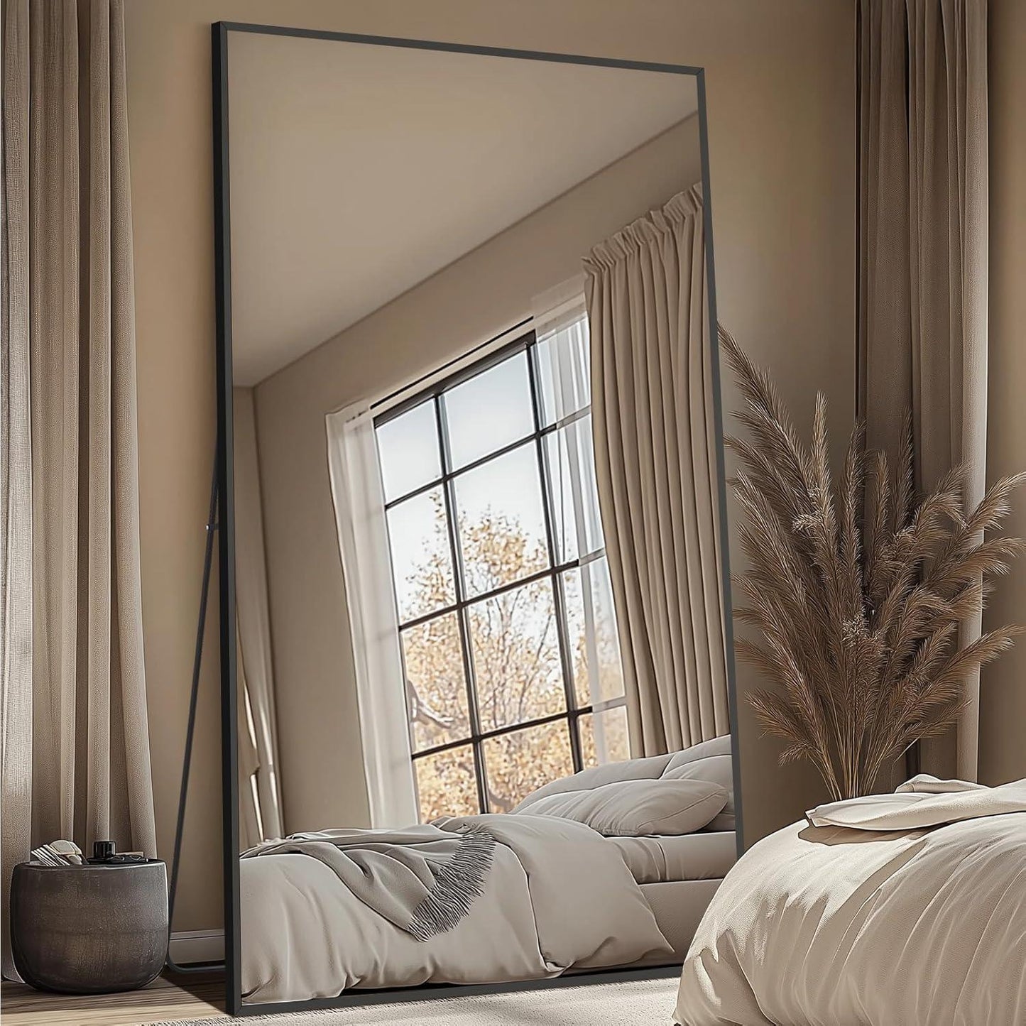 MELOMOIR Oversized Floor MirrMELOMOIR Oversized Floor Mirror Freestanding, Full Length Mirror for Bedroom Living Room Dressing Room Gym Yoga Hair Salon, Gold Arched Mirror Full Length with Shatterproof Tempered Glassor Freestanding