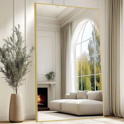 MELOMOIR 76"x44" Oversized Floor Mirror Freestanding, Arched Full Length Mirror for Bedroom Living Room Dressing Room Gym Yoga Hair Salon, Black Mirror Full Length with Shatterproof Tempered Glass