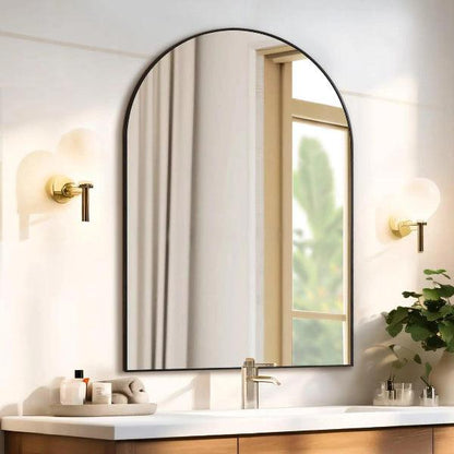 Black Bathroom Mirror, Black Wall Mirror, Matte Black Bathroom Vanity Mirror with Rounded Corner, Shatterproof (Horizontal/Vertical) - MIRRORONS