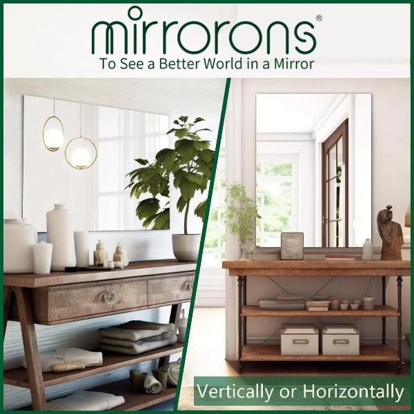 Mirrorons Frameless Mirror, Wall Mirror 18" x 24", Modern Rectangle Bathroom Mirrors for Wall with Polished Edge, Horizontally or Vertically. Upgraded Shatterproof Mirror, Entryways, Bathroom, Gym.