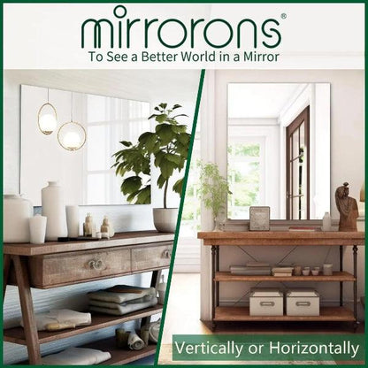 Mirrorons Frameless Mirror, Wall Mirror 18" x 24", Modern Rectangle Bathroom Mirrors for Wall with Polished Edge, Horizontally or Vertically. Upgraded Shatterproof Mirror, Entryways, Bathroom, Gym.