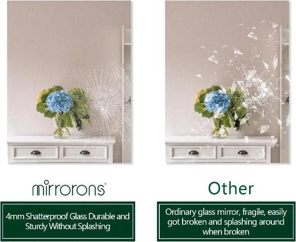 Mirrorons Frameless Mirror, Wall Mirror 18" x 24", Modern Rectangle Bathroom Mirrors for Wall with Polished Edge, Horizontally or Vertically. Upgraded Shatterproof Mirror, Entryways, Bathroom, Gym.