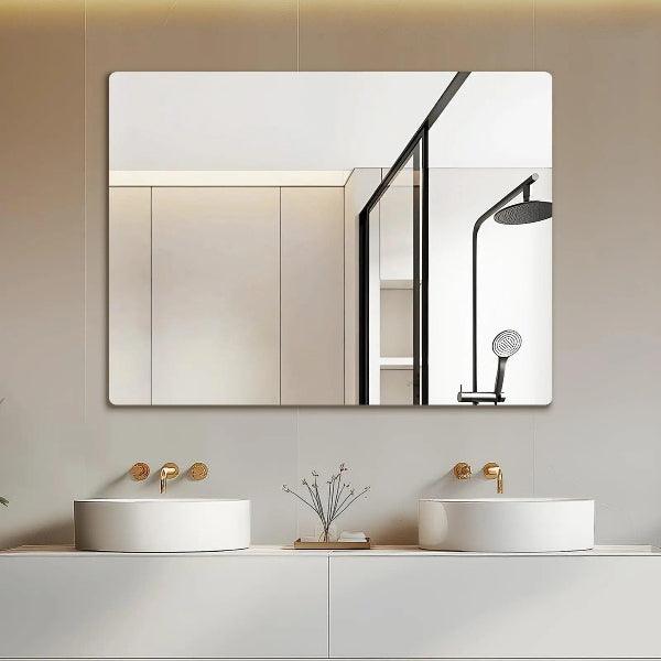 Mirrorons Frameless Mirror, Wall Mirror 18" x 24", Modern Rectangle Bathroom Mirrors for Wall with Polished Edge, Horizontally or Vertically. Upgraded Shatterproof Mirror, Entryways, Bathroom, Gym.