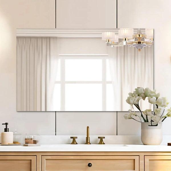 Mirrorons Frameless Mirror, Wall Mirror 18" x 24", Modern Rectangle Bathroom Mirrors for Wall with Polished Edge, Horizontally or Vertically. Upgraded Shatterproof Mirror, Entryways, Bathroom, Gym.