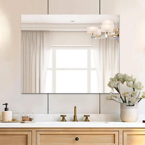 Mirrorons Frameless Mirror, Wall Mirror 18" x 24", Modern Rectangle Bathroom Mirrors for Wall with Polished Edge, Horizontally or Vertically. Upgraded Shatterproof Mirror, Entryways, Bathroom, Gym.