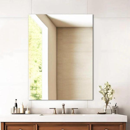 Mirrorons Frameless Mirror, Wall Mirror 18" x 24", Modern Rectangle Bathroom Mirrors for Wall with Polished Edge, Horizontally or Vertically. Upgraded Shatterproof Mirror, Entryways, Bathroom, Gym.