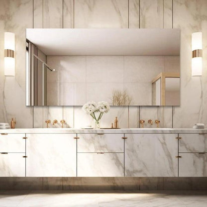 Mirrorons Frameless Mirror, Wall Mirror 18" x 24", Modern Rectangle Bathroom Mirrors for Wall with Polished Edge, Horizontally or Vertically. Upgraded Shatterproof Mirror, Entryways, Bathroom, Gym.