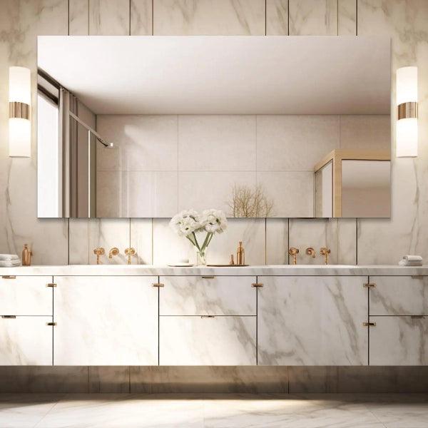 Mirrorons Frameless Mirror, Wall Mirror 18" x 24", Modern Rectangle Bathroom Mirrors for Wall with Polished Edge, Horizontally or Vertically. Upgraded Shatterproof Mirror, Entryways, Bathroom, Gym.