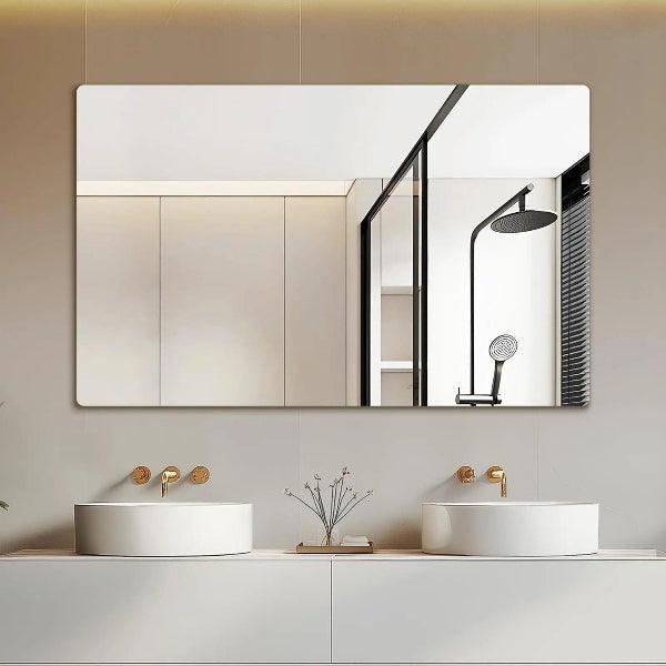 Mirrorons Frameless Mirror, Wall Mirror 18" x 24", Modern Rectangle Bathroom Mirrors for Wall with Polished Edge, Horizontally or Vertically. Upgraded Shatterproof Mirror, Entryways, Bathroom, Gym.