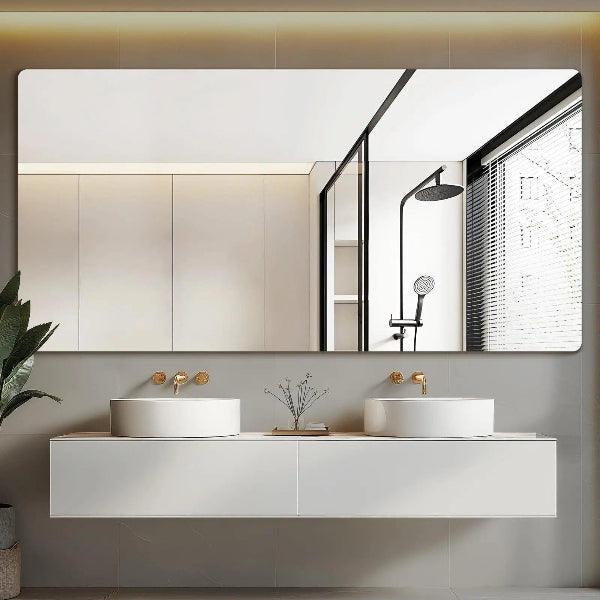 Mirrorons Frameless Mirror, Wall Mirror 18" x 24", Modern Rectangle Bathroom Mirrors for Wall with Polished Edge, Horizontally or Vertically. Upgraded Shatterproof Mirror, Entryways, Bathroom, Gym.
