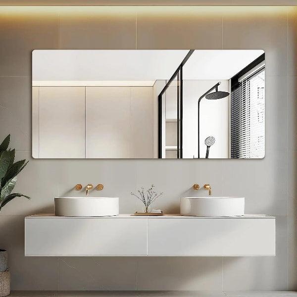 Mirrorons Frameless Mirror, Wall Mirror 18" x 24", Modern Rectangle Bathroom Mirrors for Wall with Polished Edge, Horizontally or Vertically. Upgraded Shatterproof Mirror, Entryways, Bathroom, Gym.