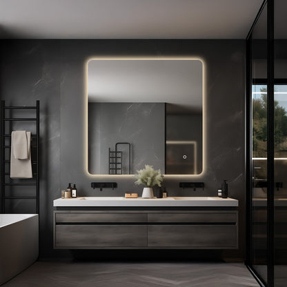Corona Frameless LED Bathroom Mirror with Light, Anti-Fog, Dimmable, Backlit, Can Be Hanged Horizontally or Vertically, Shatterproof