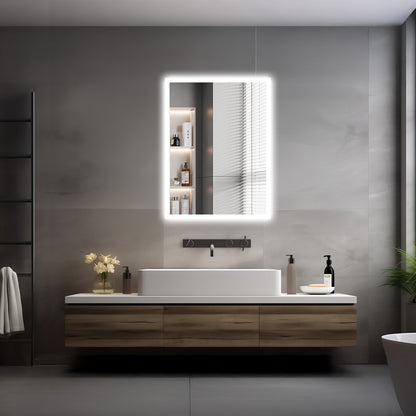Lyra LED Bathroom Mirror, Modern Design, Acrylic Frame, Tri-Color Adjustable, Stepless Dimming, Anti-Fog