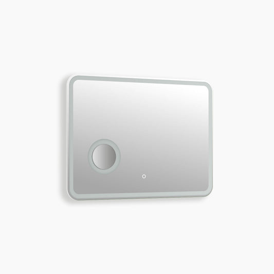 Crater LED Bathroom Mirror, Front Backlight, Touch Switch, 3x Magnifying Glass, Tri-color Dimmable, 5mm Tempered Glass, Anti-fog, Horizontal Wall Mount Only