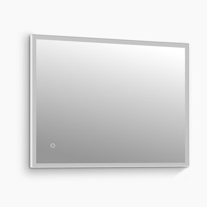 Carina Rectangular LED Bathroom Mirror, Rear acrylic diffusor, Aluminum Profile, Tri-Color Adjustable, Stepless Dimming, Anti-Fog
