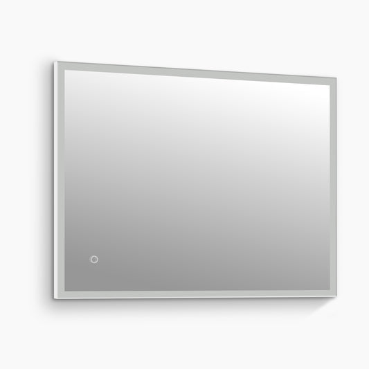 Carina Rectangular LED Bathroom Mirror, Rear acrylic diffusor, Aluminum Profile, Tri-Color Adjustable, Stepless Dimming, Anti-Fog