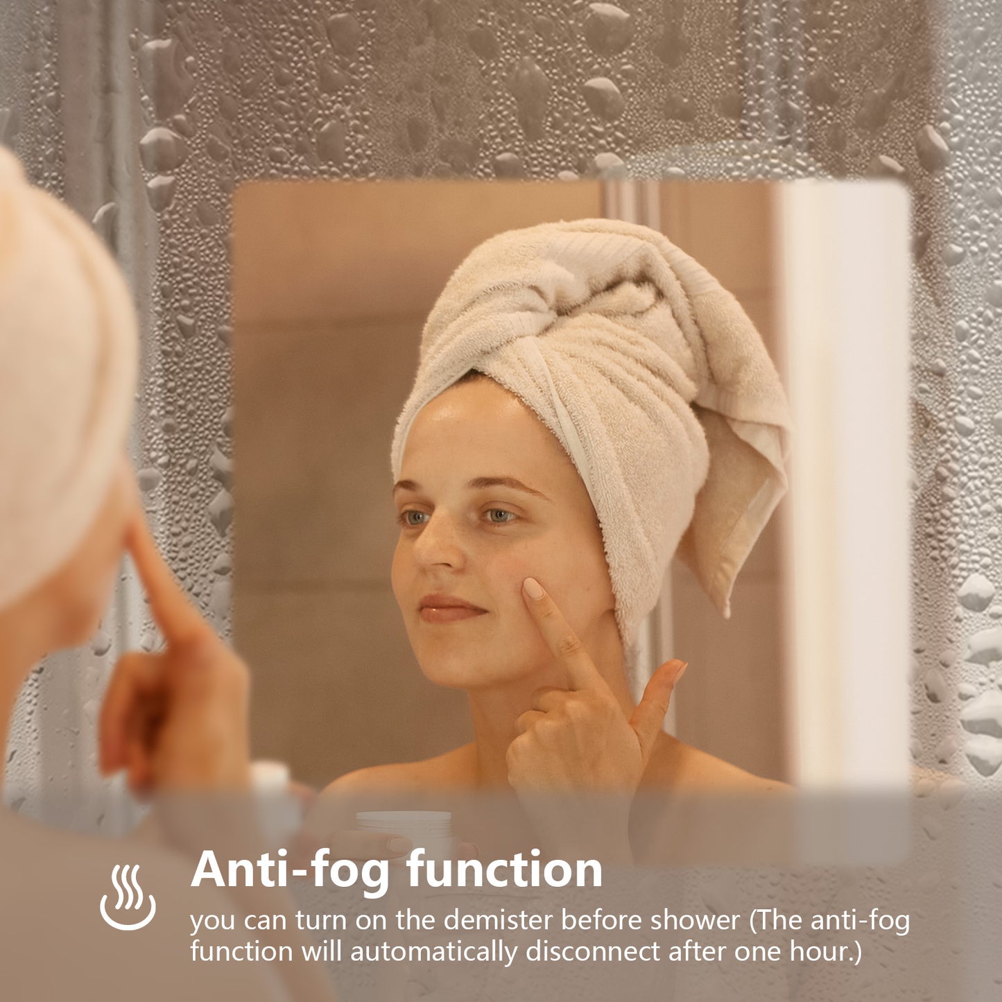 Delphinus Rectangle LED Bathroom Mirror with Lights, Brushed Blonde Metal Framed LED Mirror for Bathroom, 3 Colors and Stepless Dimmable, Anti-Fog