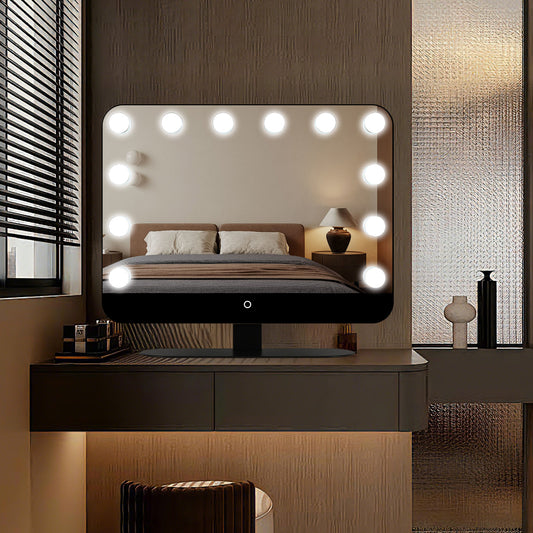 Vulpecula Hollywood Vanity  Mirror with Lights, 12 Dimmable LED Bulbs,Aluminum LED Tabletop Mirror