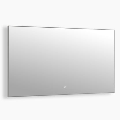 Isa Rectangular LED Bathroom Mirror, Acrylic Frame, Aluminum Profile, Tri-Color Adjustable, Stepless Dimming, Anti-Fog