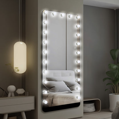 Vulpecula Hollywood Full Length Mirror with Light, 23 Dimmable Bulbs,High-Definition, Shatter Proof Film, Aluminum Full Body Mirrors