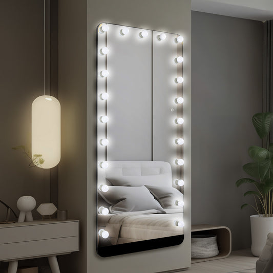 Vulpecula Hollywood Full Length Mirror with Light, 23 Dimmable Bulbs,High-Definition, Shatter Proof Film, Aluminum Full Body Mirrors