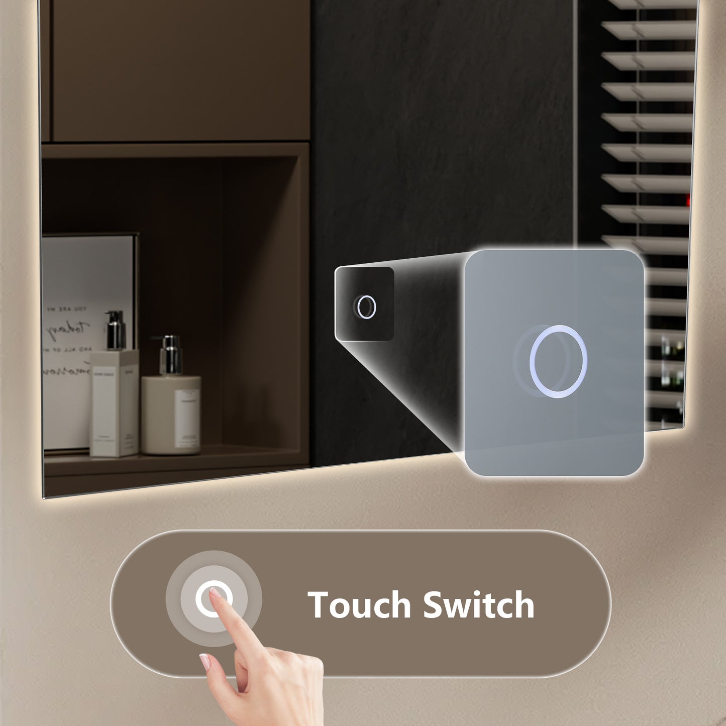 SILK Rectangle LED Bathroom Mirror for Wall, Irregular LED Mirror with Anti-Fog, 3-Color Adjustal, Dimmable, backlit&frontlit, Explosion-Proof